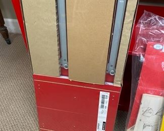 Lot 3290. $80.00 Red Ikea Expedit or Kallax #14729, 16 cube storage unit with double drawer insert. 59"w x 15.5"d x 59"t	 Will need to be disassembled to be removed by the purchaser. 