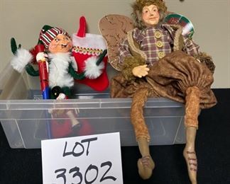 Lot 3302. $20.00  Winward Holidays setting, Woodland fairy and Annalee Figure 