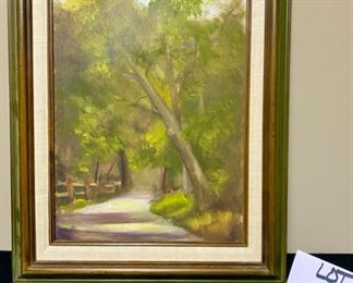 Lot 3307. $40.00 Acrylic or oil original art on board. framed and signed by P. Gordon. 15"W x 19" H.		