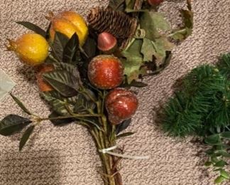 Lot 3256. $45.00  Fall swag with pear bouquet. 32"L		