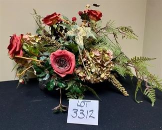 Lot 3312.  $30.00. Once again a lovely floral in resin base with strawberry, blackberry & rose embellishments.  From O'Brien Florist.		