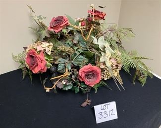 Lot 3312.  $30.00. Once again a lovely floral in resin base with strawberry, blackberry & rose embellishments.  From O'Brien Florist.		