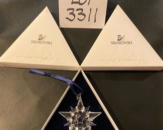 Lot 3311G.  $125.00.  Swarovski 2001, Crystal Snowflake Ornament	