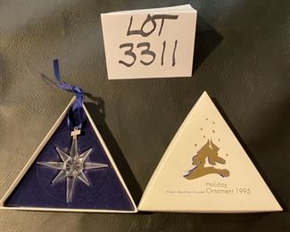 Lot 3311B.  $150.00.  Swarovski 1995, Crystal Snowflake Ornament	