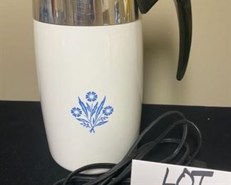 Lot 3319. $20.00  Corningware Vintage Electric Perculator/Coffee Pot.  10"H  with all pieces		