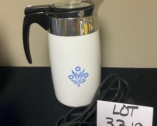 Lot 3319. $20.00  Corningware Vintage Electric Perculator/Coffee Pot.  10"H  with all pieces		