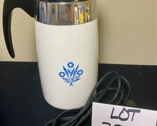 Lot 3319. $20.00  Corningware Vintage Electric Perculator/Coffee Pot.  10"H  with all pieces		