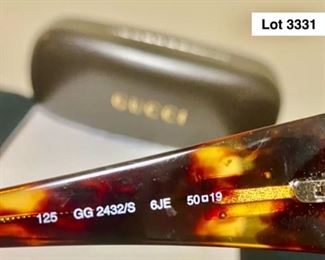 Lot 3331 $125.00  Gucci Ladies Tortoise Shell Sun Glasses GG2432/S with Gucci Case. Made in Italy.