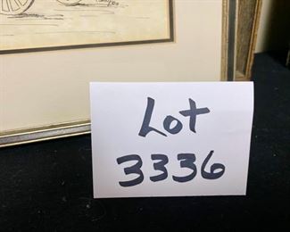 Lot 3336. $40.00   Pen & Ink Drawing of Popcorn Cart "Jimbo's by C. Barry 1978		