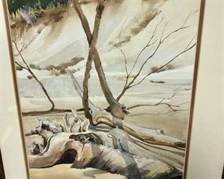 Lot 3337  $250.00  Large watercolor of the Dunes by Chicago artist Tom Dieschbourg		