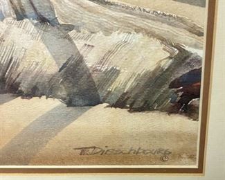 Lot 3337  $250.00  Large watercolor of the Dunes by Chicago artist Tom Dieschbourg		