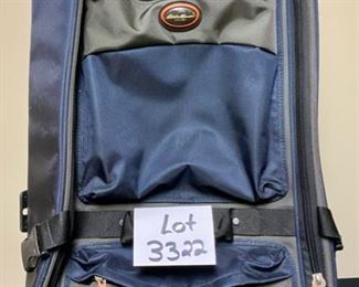 Lot 3322 $25.00  Eddie Bauer portable duffle suitcase	30" H x 17" W x 10" D	