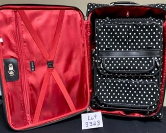 Lot 3323 $40.00 Polka Dot 3 pc. Luggage set by Bueno		