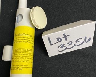 Lot 3356. $35.00.  Solar Reflecting Beach Umbrella with pole and secure Earthworm Sand Grabber Base		