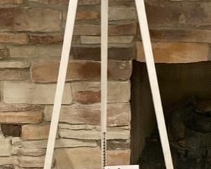 Lot 3357. $70.00.  2 Artist Easels painted white (60" H and 46" H)	