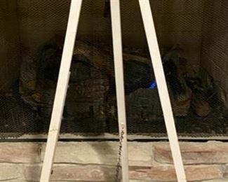 Lot 3357. $70.00.  2 Artist Easels painted white (60" H and 46" H)	