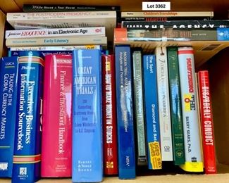 Lot 3362. $60.00. Lot of 25 Political Science, Public Speaking, Law School, and Investment Books