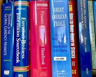 Lot 3362. $60.00. Lot of 25 Political Science, Public Speaking, Law School, and Investment Books