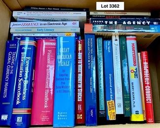 Lot 3362. $60.00. Lot of 25 Political Science, Public Speaking, Law School, and Investment Books