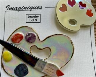 Jewelry & Misc. Lot 3 - $30.00. Attention artists or those who love artists!  7 terrific artist pins - great gift ideas for teachers, mail people, or anyone else.  All in excellent condition.  See photos for a better description!