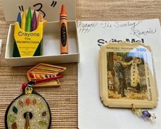 Jewelry & Misc. Lot 3 - $30.00. Attention artists or those who love artists!  7 terrific artist pins - great gift ideas for teachers, mail people, or anyone else.  All in excellent condition.  See photos for a better description!