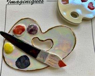 Jewelry & Misc. Lot 3 - $30.00. Attention artists or those who love artists!  7 terrific artist pins - great gift ideas for teachers, mail people, or anyone else.  All in excellent condition.  See photos for a better description!