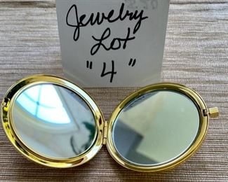 Jewelry & Misc. Lot 4 - $15.00 1998 Mirror Compact, "Millennium" gold tone, 2 mirrors - one normal and one magnification, which BTW scared the heck out of me when I looked at myself, lol - A whole new network of wrinkles!!  - never used, and monogrammed on the back.  Perfect for travel or carrying in your handbag.  Contact Lens wearers - this is the perfect mirror in case you have to replace your contact on the run!  