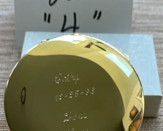 Jewelry & Misc. Lot 4 - $15.00 1998 Mirror Compact, "Millennium" gold tone, 2 mirrors - one normal and one magnification, which BTW scared the heck out of me when I looked at myself, lol - A whole new network of wrinkles!!  - never used, and monogrammed on the back.  Perfect for travel or carrying in your handbag.  Contact Lens wearers - this is the perfect mirror in case you have to replace your contact on the run!  