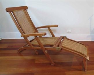 Antique Folding Luxury Wood Steamer Deck Chair