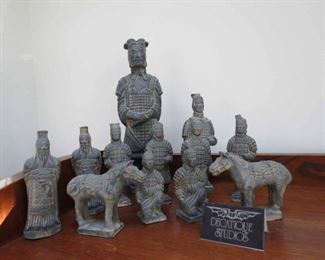 Replicas of the Chinese  Terra Cotta Stone Horse & Warriors 