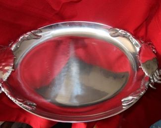 50% Off. Now $25.                                                                           
$50. Arthur Court oval platter/serving tray. Crab with decorative handles. 20x14.