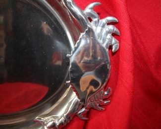 50% Off. Now $25.                                                                           $50. Arthur Court oval platter/serving tray. Crab with decorative handles. 20x14.