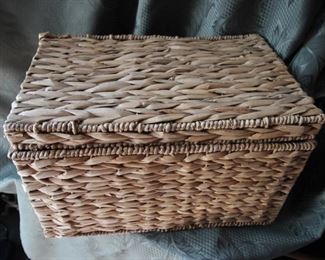 $10. Raffia storage box. 16x10x10.