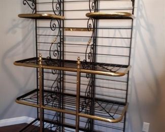 Brass and Metal  Shelf Unit