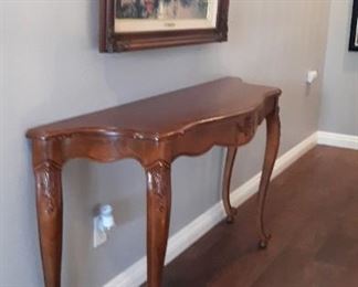 Sofa Table with Thomas Kinkade oil