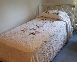 Twin Bed and Chenille Spread