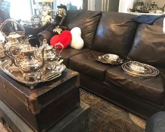Brown Leather Sofa