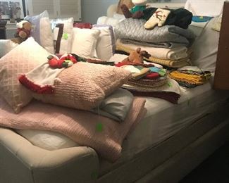 Queen size Padded Headboard, Footboard, Bed