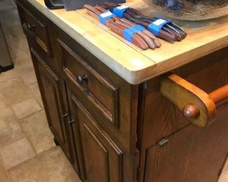 Rolling Butcher Block Kitchen Cart
