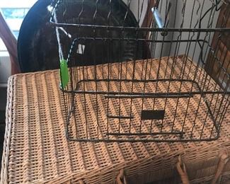 Brass Wire Birdcage, Wicker Basket