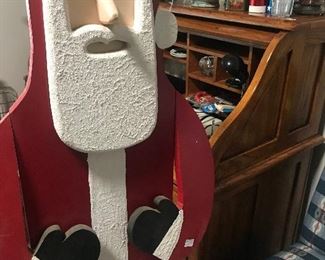 Wooden Santa around 5 feet tall
