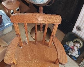 child's rocking chair, globe