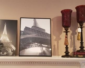 Paris prints, candlesticks