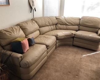 Leather sectional couch 