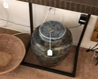 Pot and side table