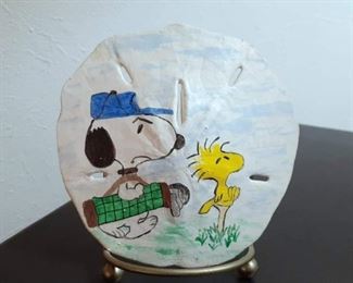 09 handpainted Snoopy and Woodstock sand dollar