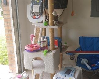 Cat Tower, Litter House, Canvas Folding Chair with Bag, Cat Supplies & Toys