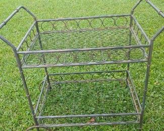 Metal Cart with Back Wheels, Needs Painted