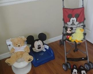 Kiddie Things, Booster Chair, Potty Chair & Stroller + Mickie, Bear & Duck!