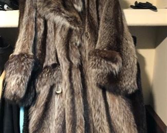 Long Beaver Coat - excellent condition - $900